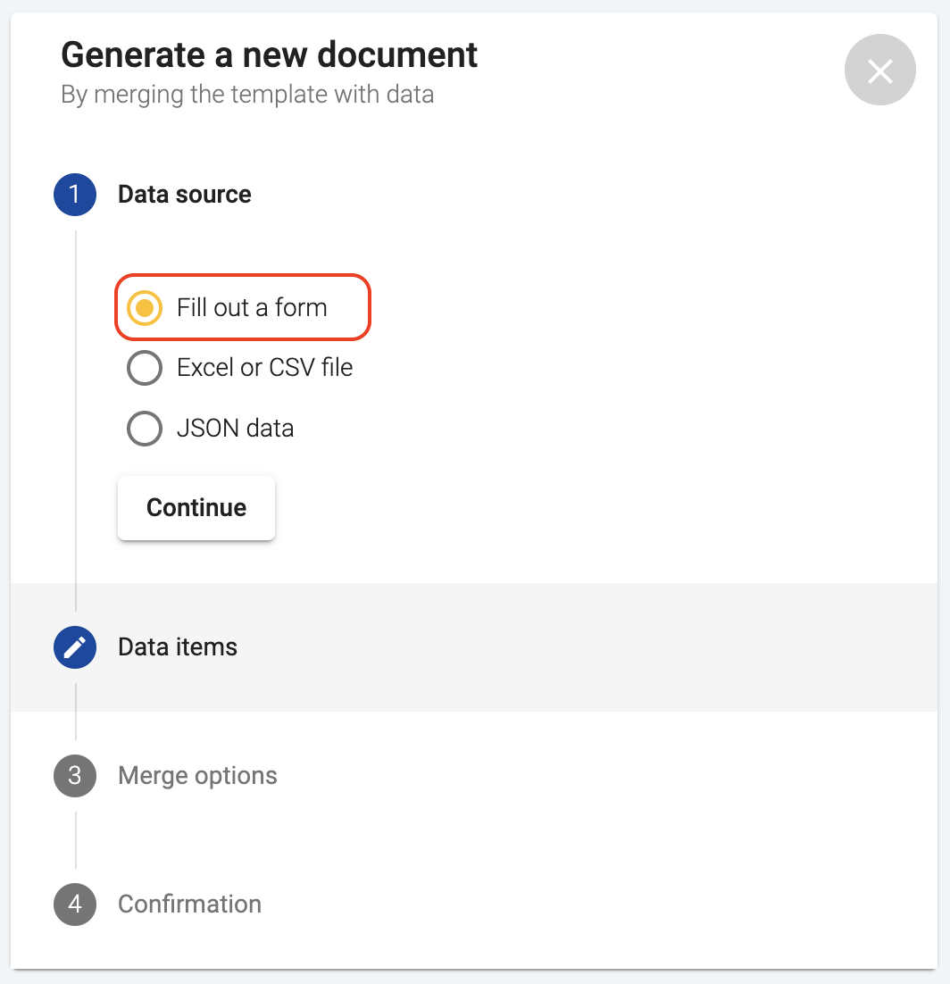 Form data source