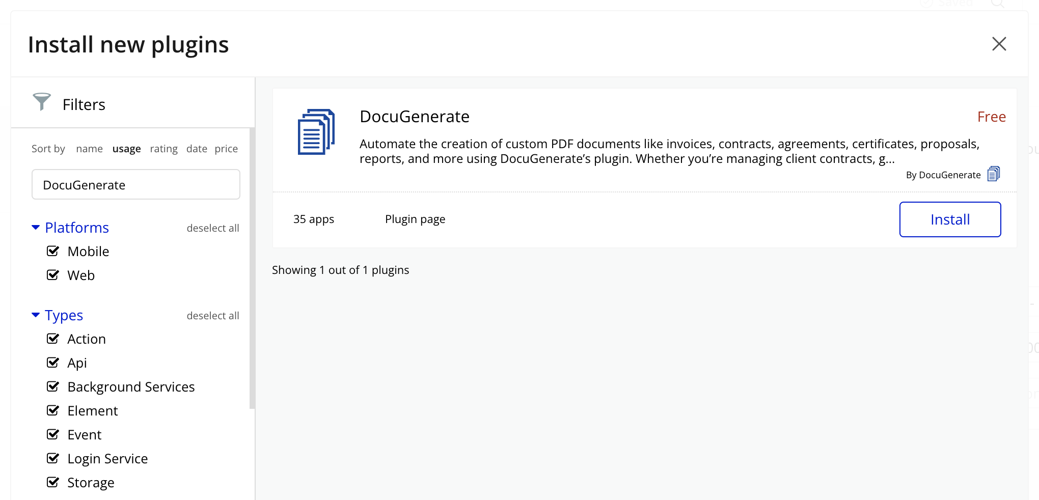 Install the DocuGenerate API Key in Bubble