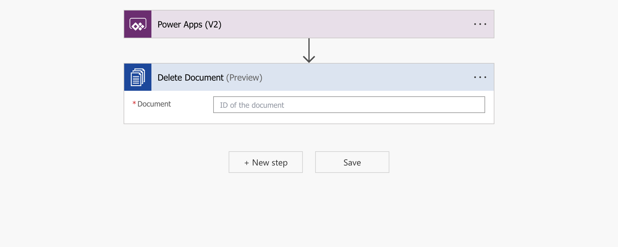 Delete document action