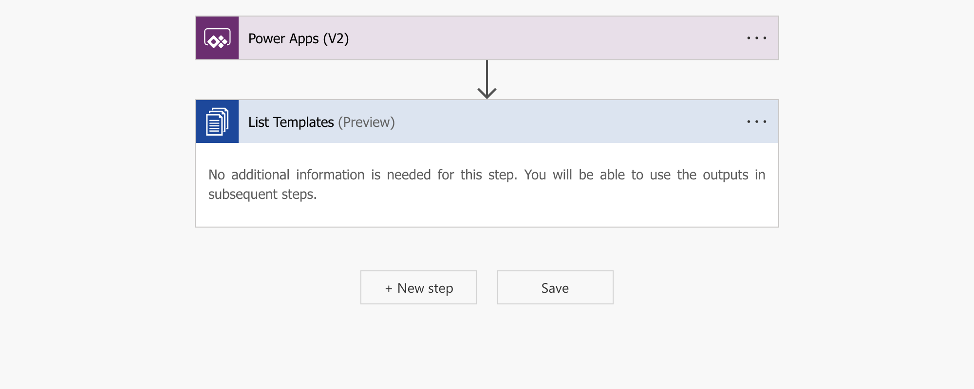 List templates action