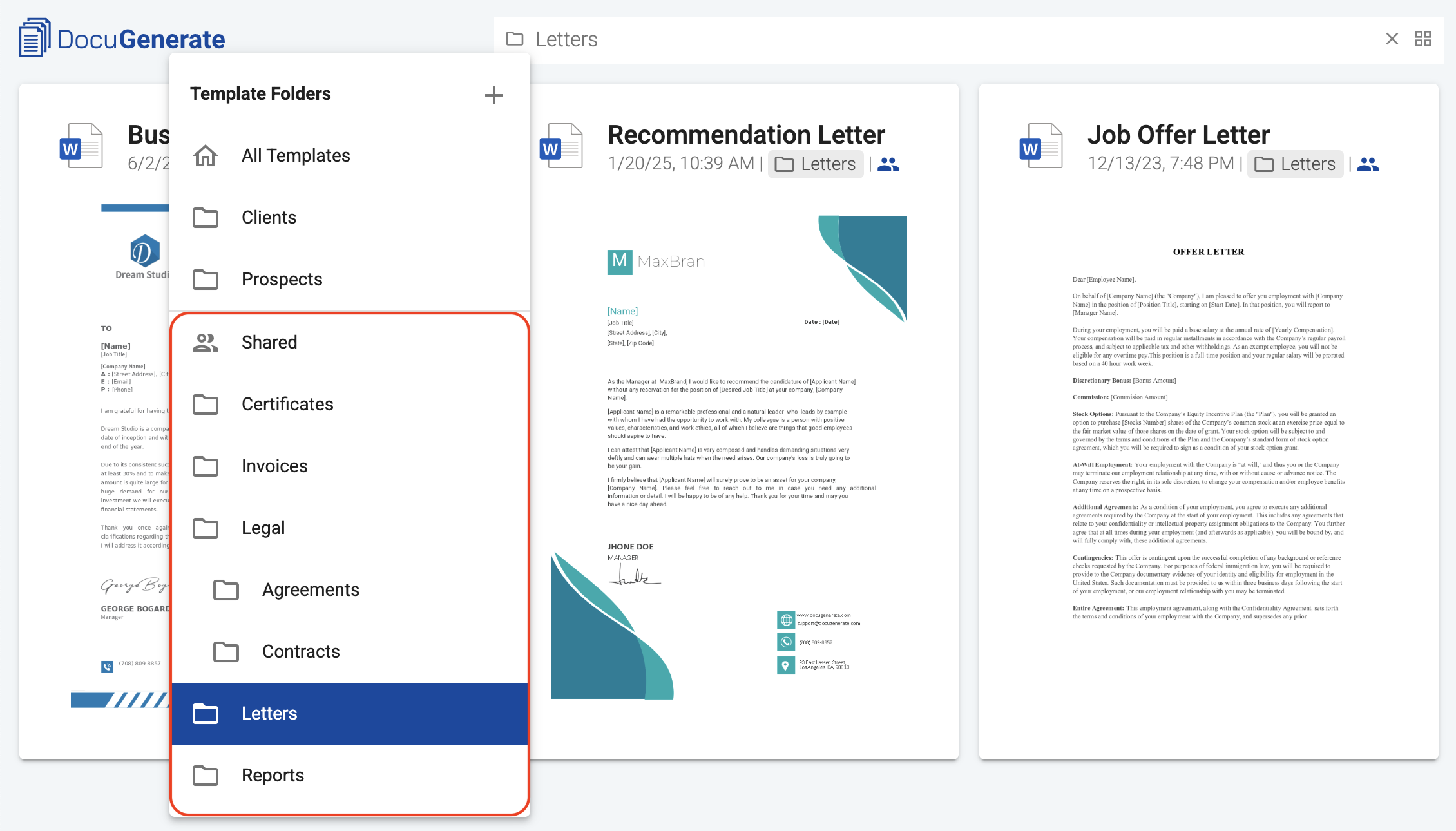 Shared folders