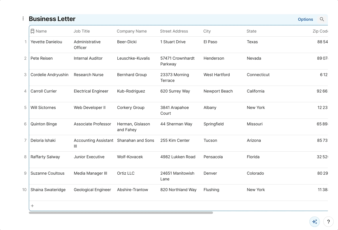 Demo of generating a document from Coda data with DocuGenerate
