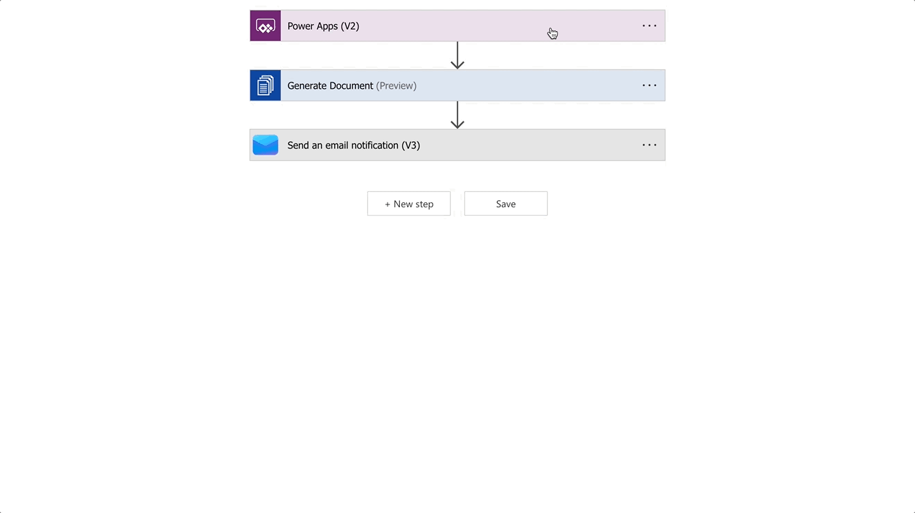 Power Apps workflow to generate a document with DocuGenerate