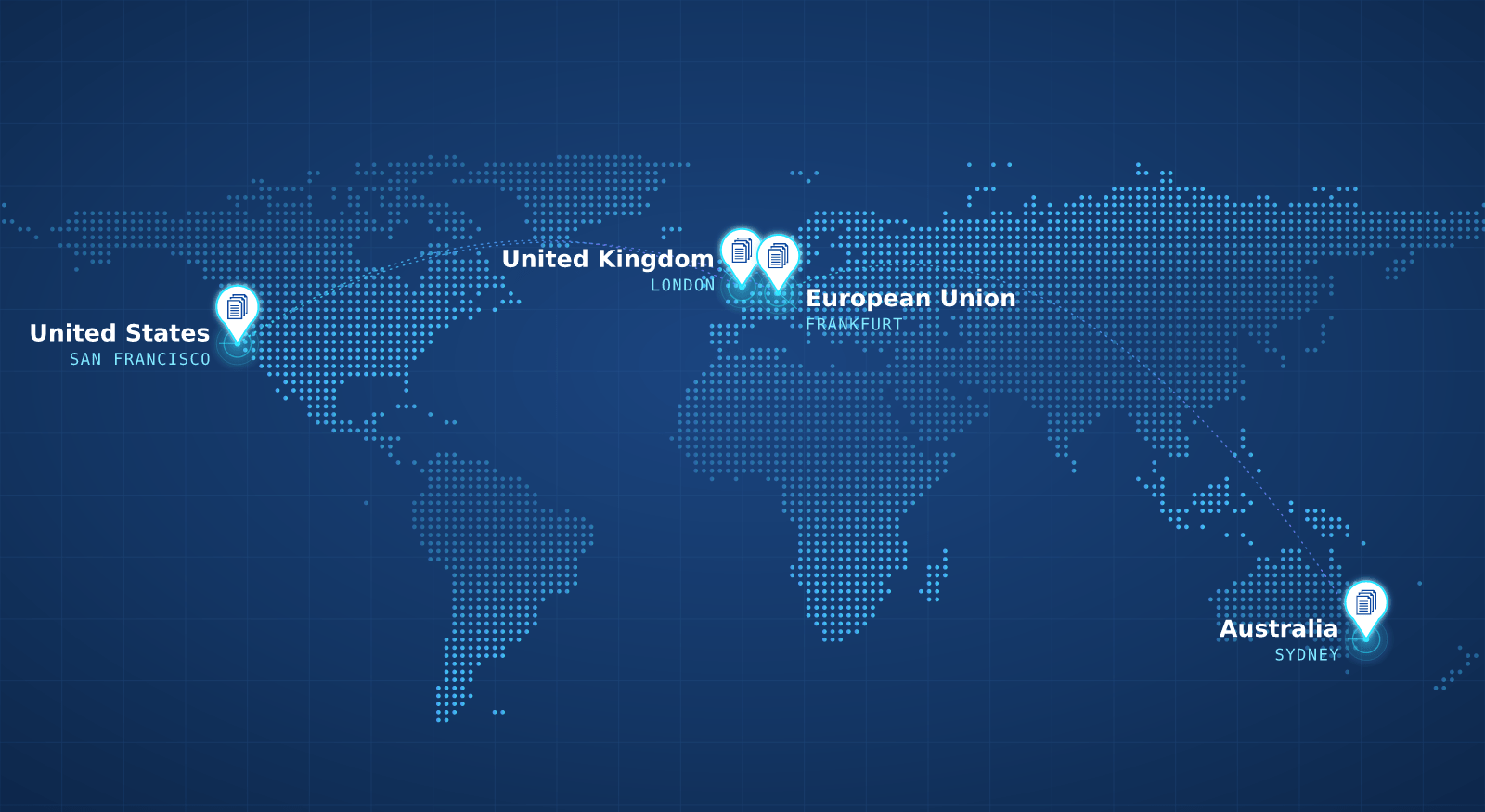 DocuGenerate regional API endpoints in San Francisco, Frankfurt, London and Sydney