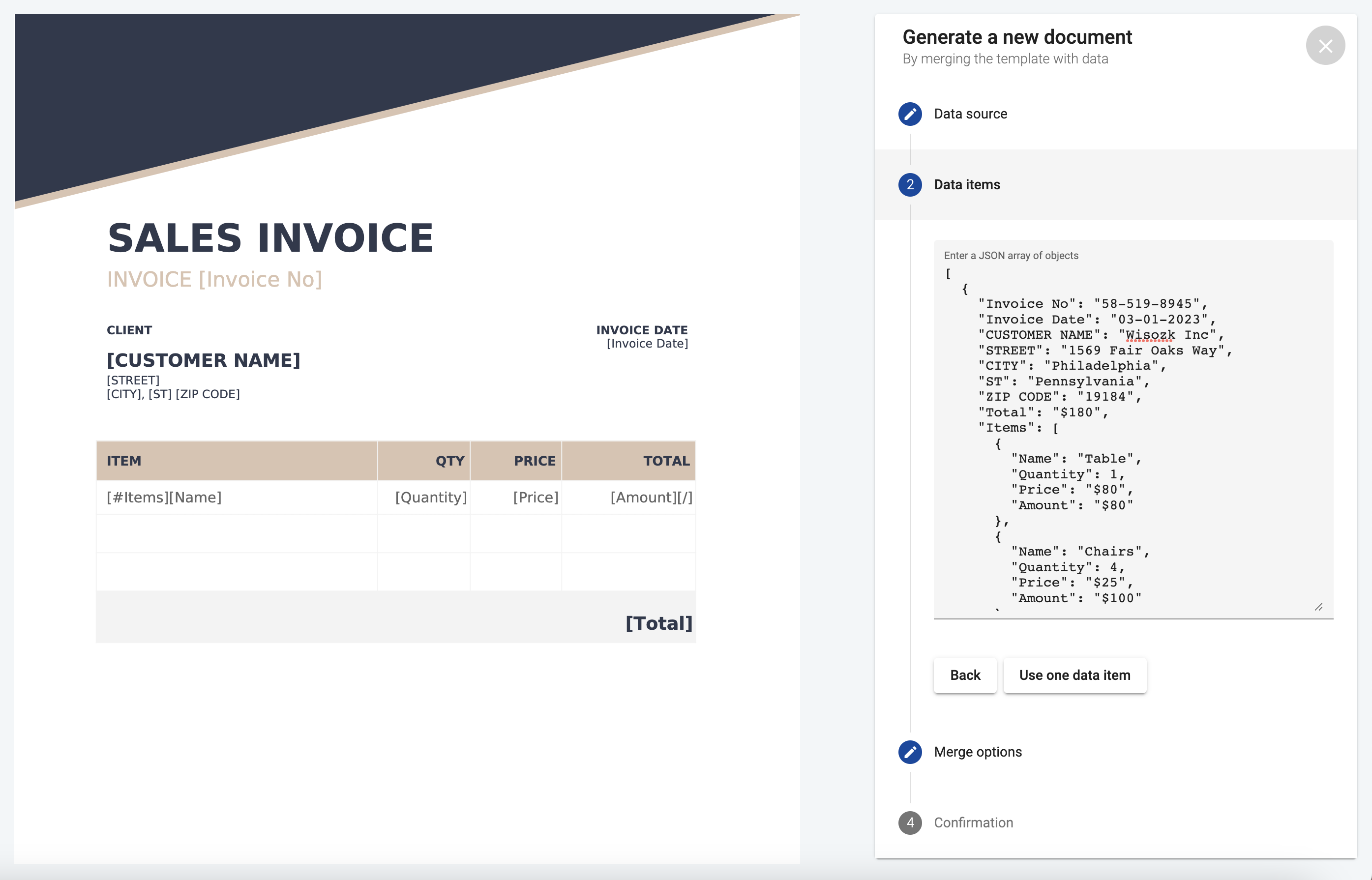 Final invoice template