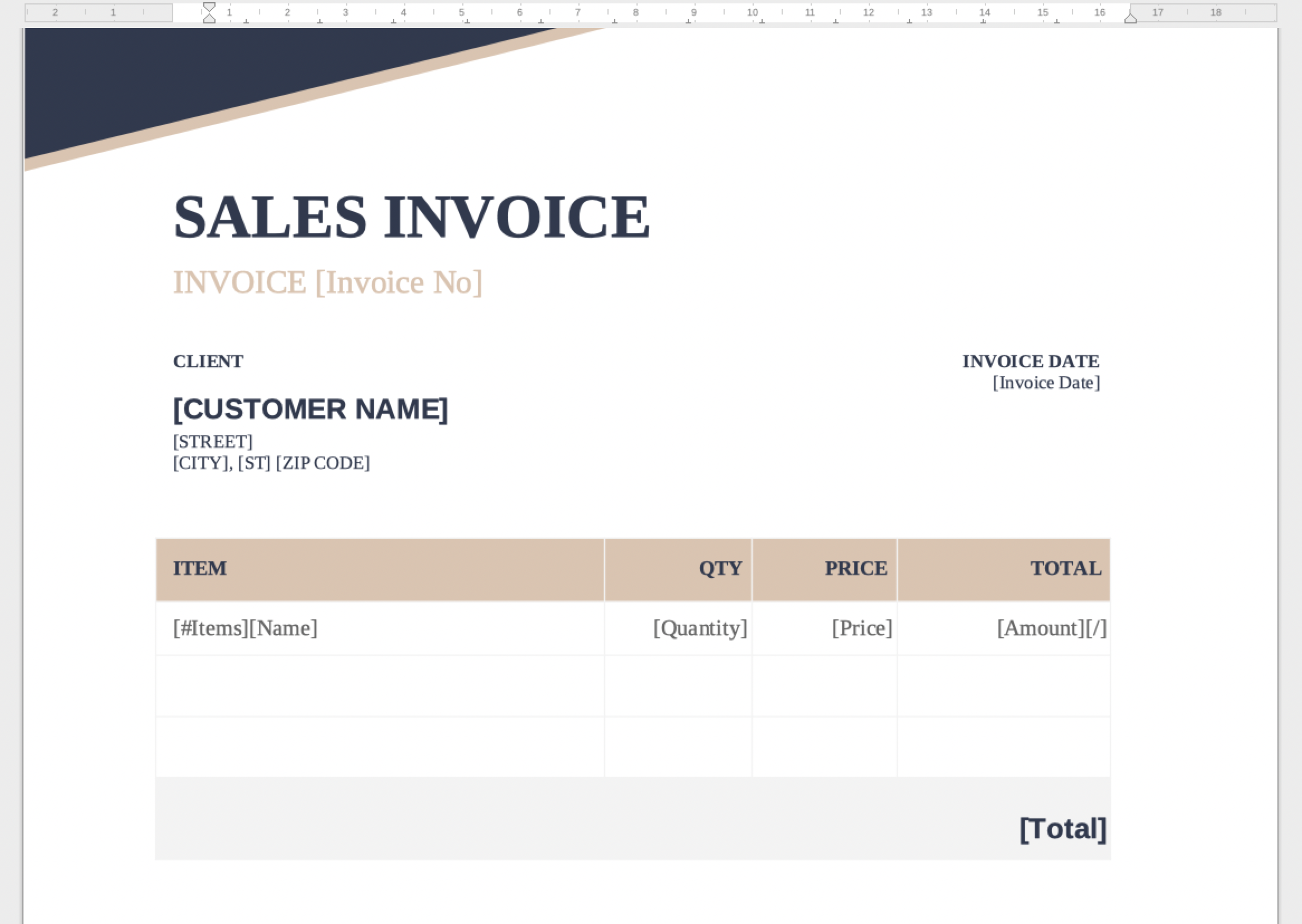 Final invoice template