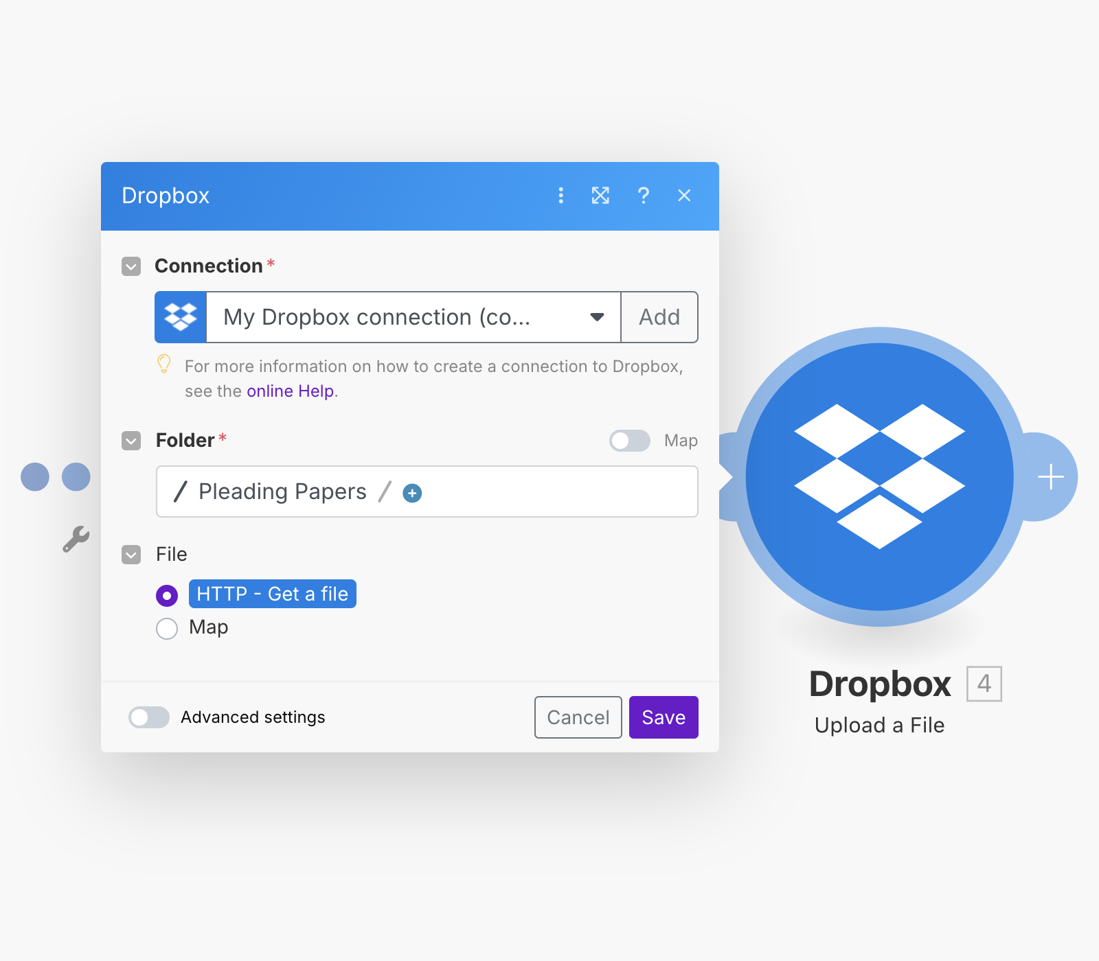 Dropbox Upload Configuration