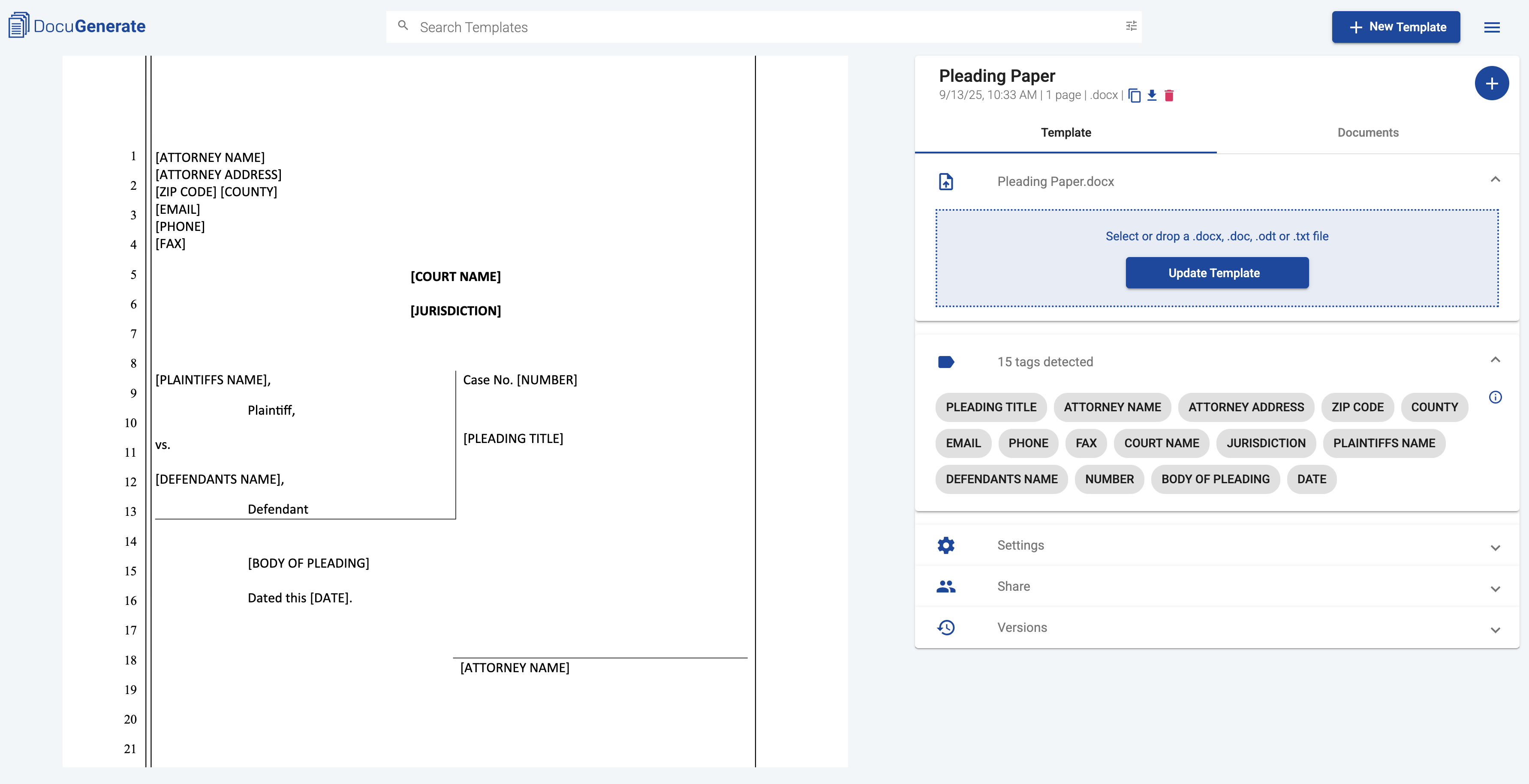 Pleading Paper Template Structure