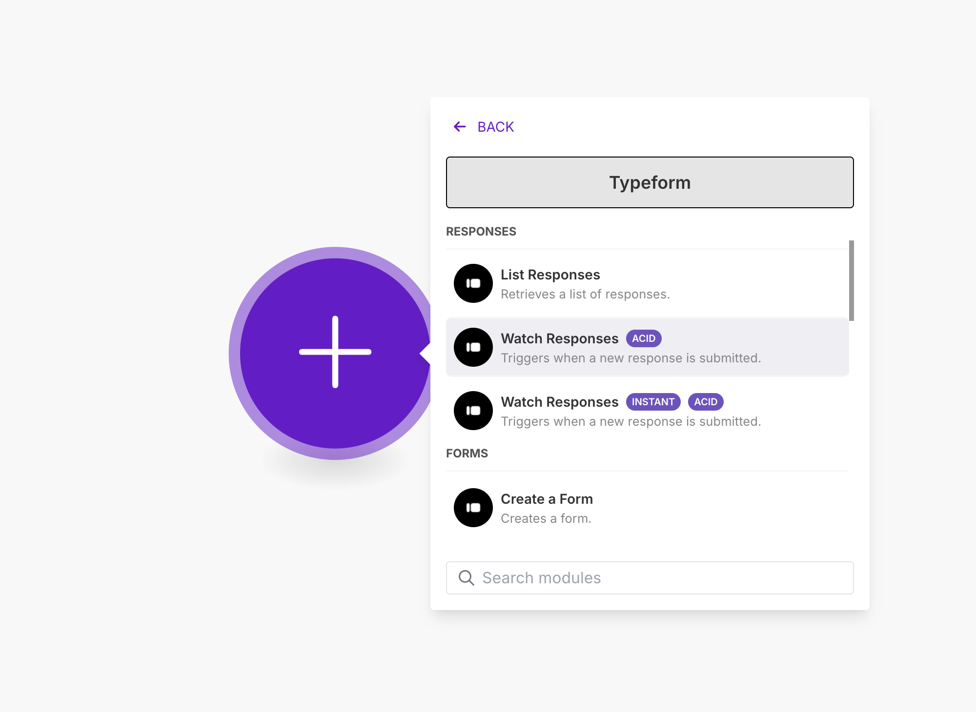 Adding Typeform Trigger to Make Scenario