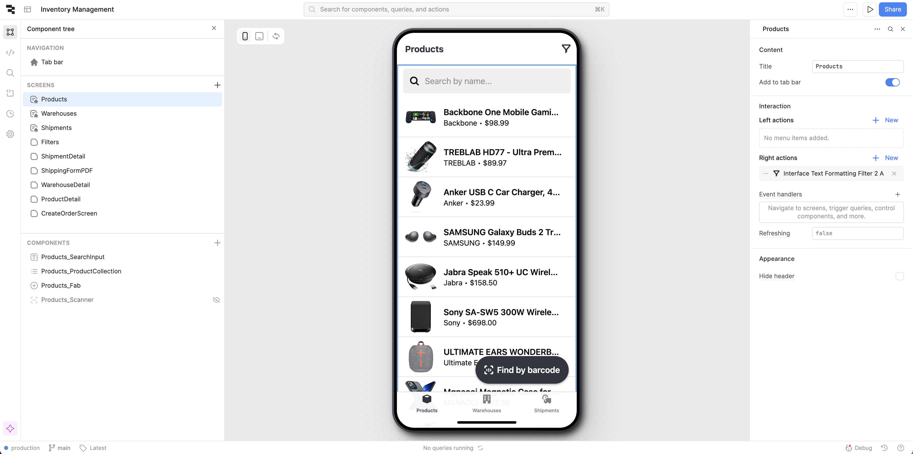 Cloning the Retool Inventory Management template