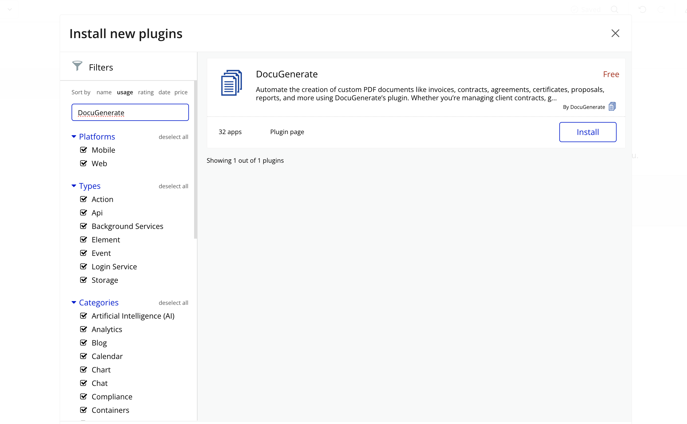 Installing the DocuGenerate plugin