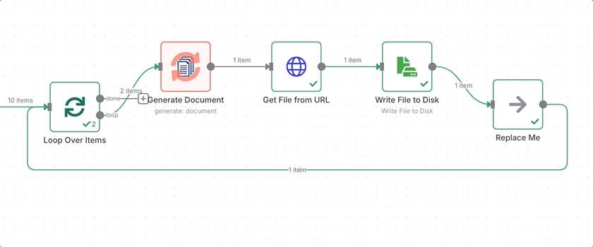 Executing the workflow