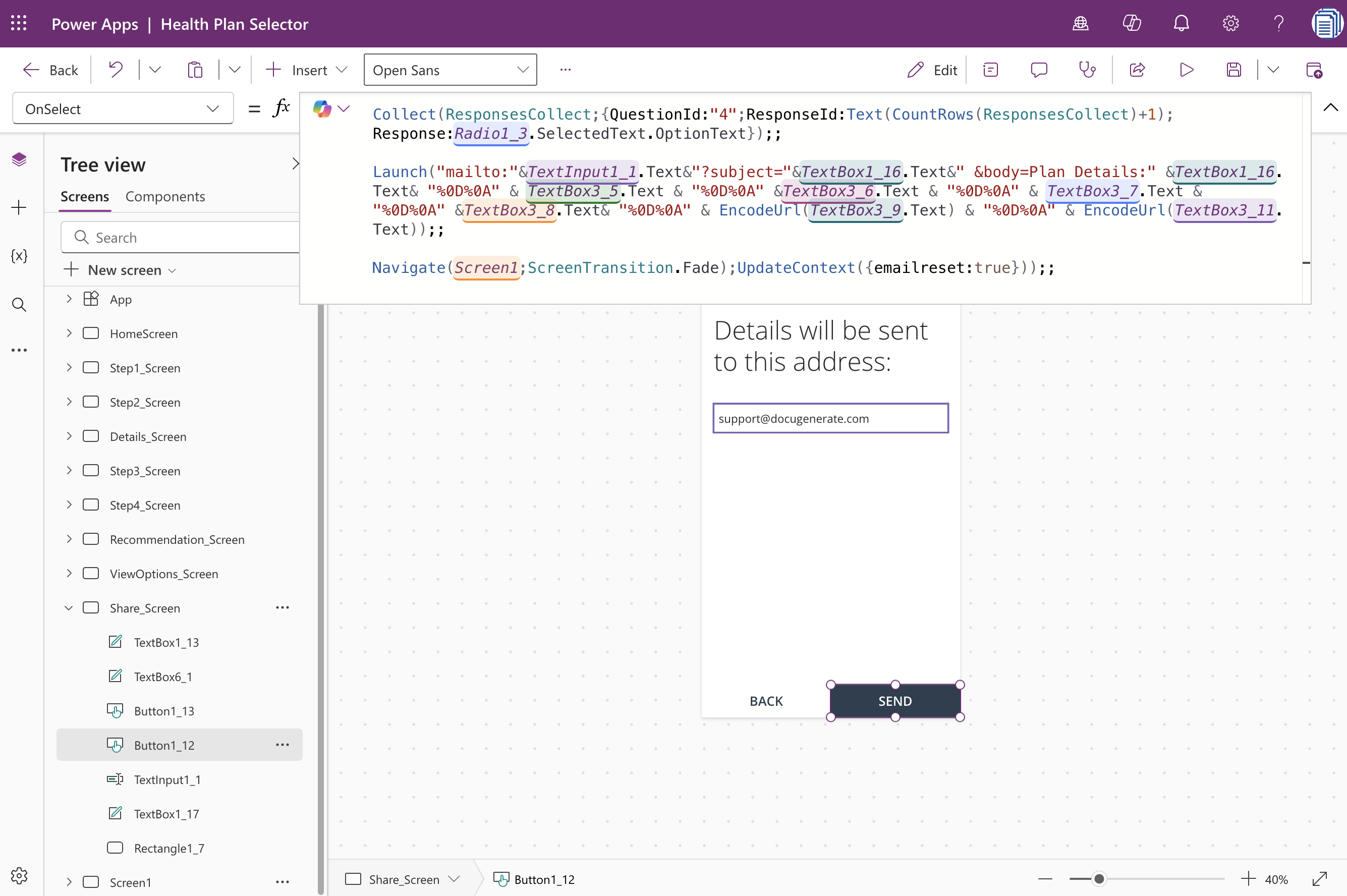 Send button code in the Share_Screen