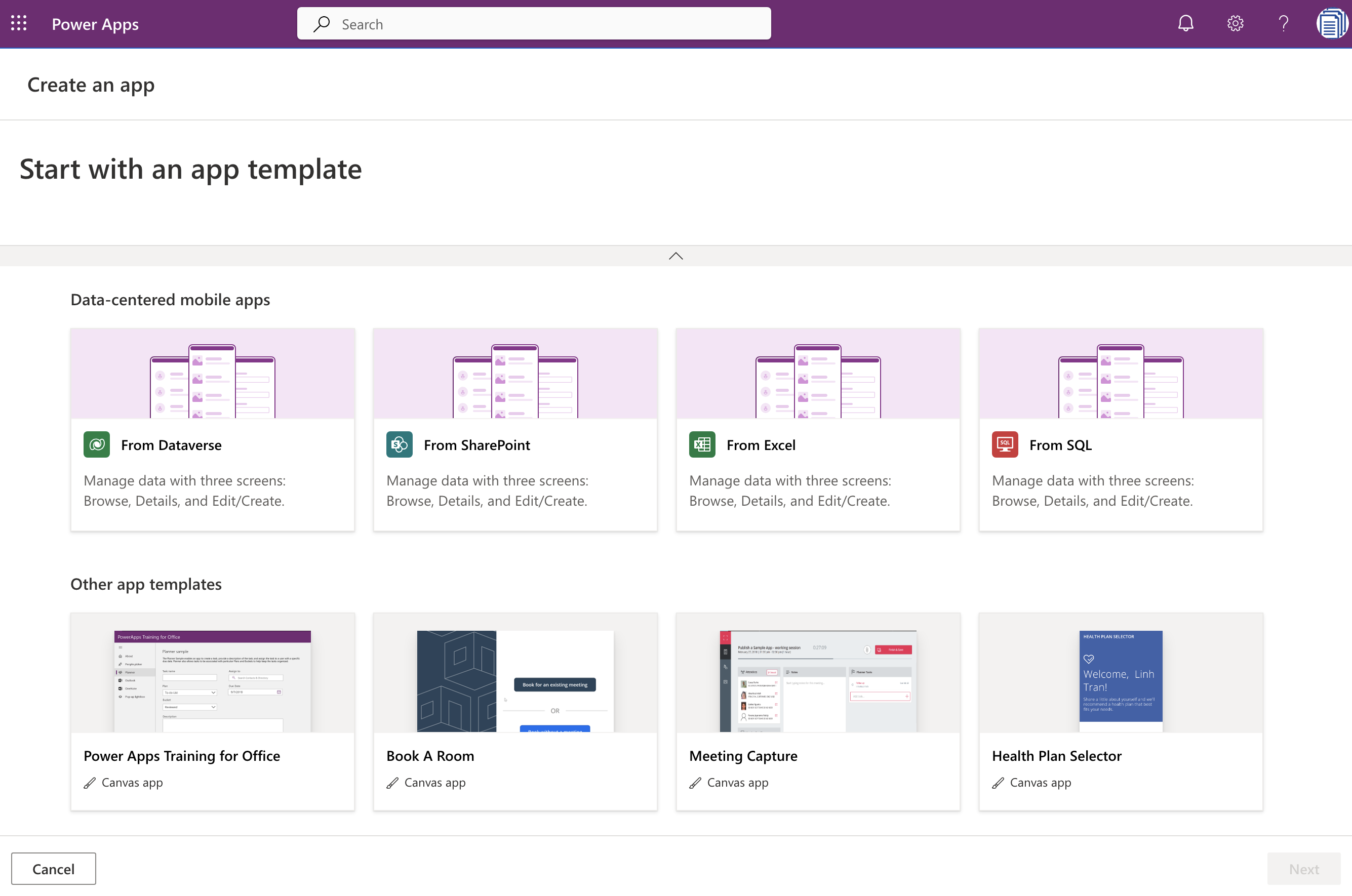Starting with the Health Plan Selector template