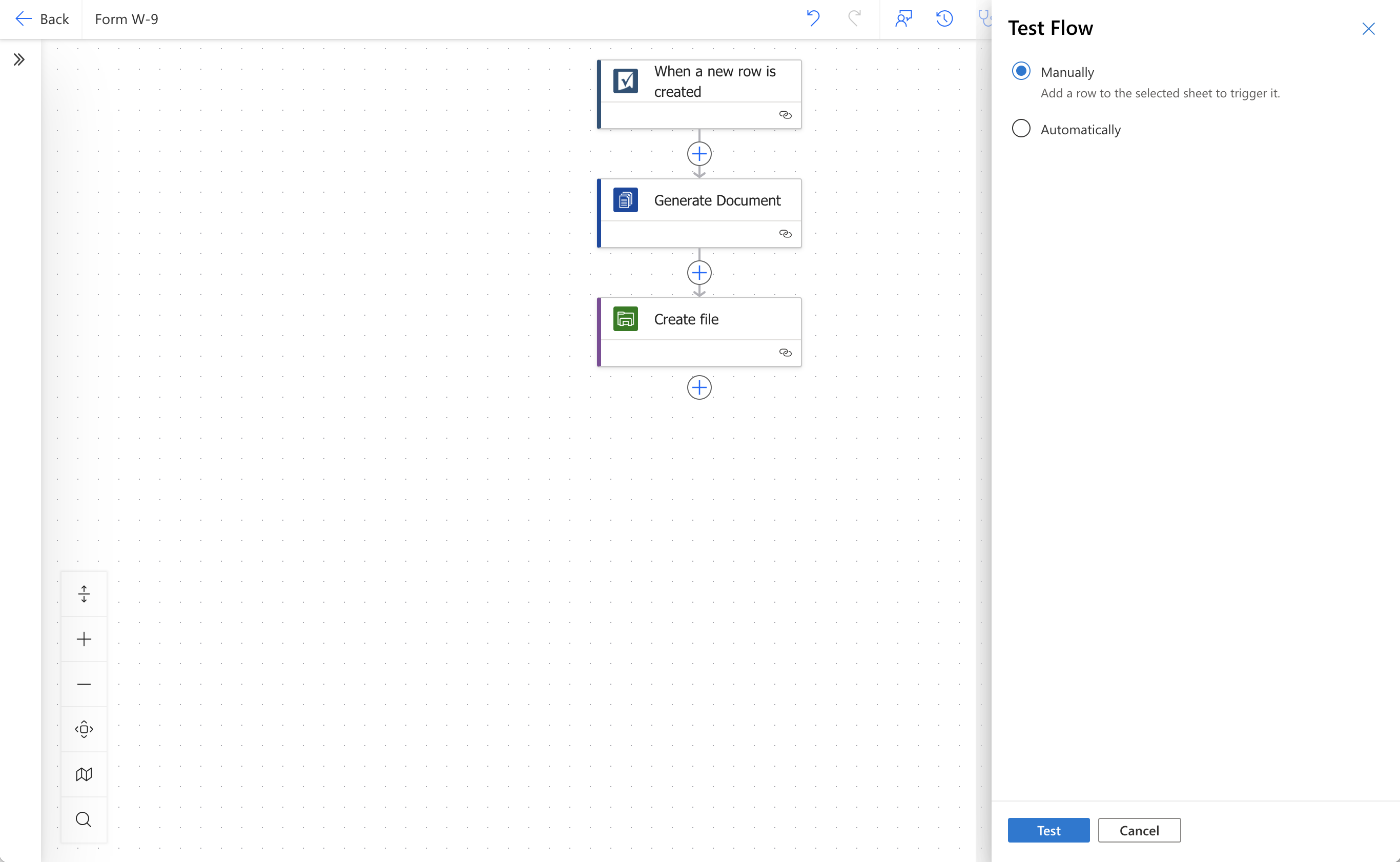 Testing the flow manually from Power Automate